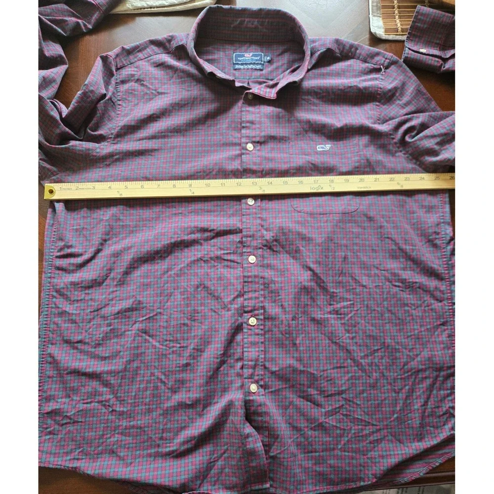 Vineyard Vines Performance Tucker Shirt XL Red Green‎ Check Classic Fit Mens